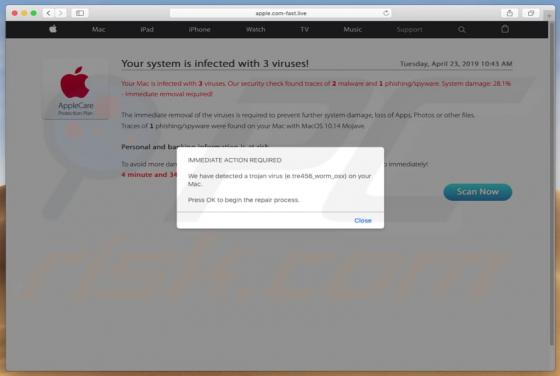 Apple.com-fast.live POP-UP Truffa (Mac)