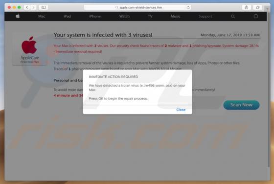 Apple.com-shield-devices.live POP-UP Truffa (Mac)