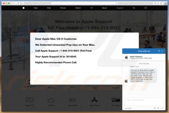 We Detected Unwanted Pop-Ups on Your Mac truffa (Mac)