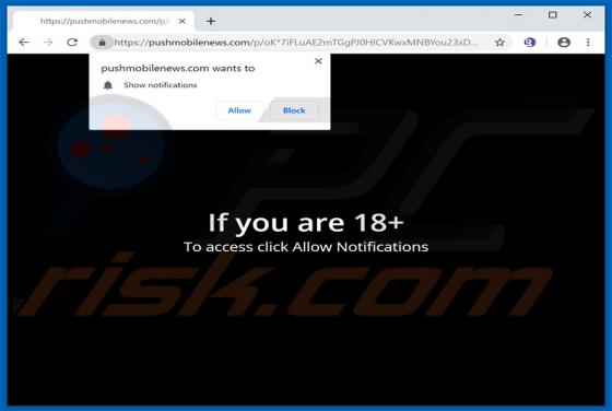 Pushmobilenews.com POP-UP Annunci