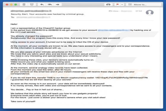 ChaosCC Hacker Group Email Truffa