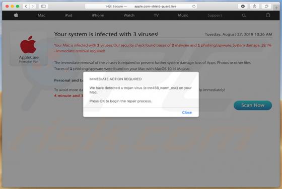 Apple.com-shield-guard.live POP-UP Truffa (Mac)