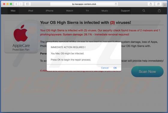 Your Mac OS Might Be Infected POP-UP Truffa (Mac)