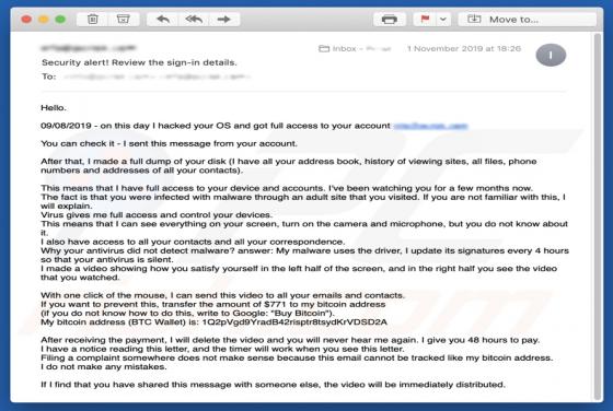 On This Day I Hacked Your OS Email Truffa