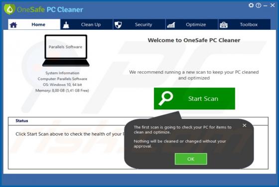 OneSafe PC Cleaner Applicazione Indesiderata