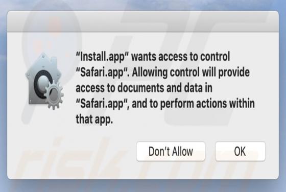 Install.app Wants Access To Control POP-UP Truffa (Mac)