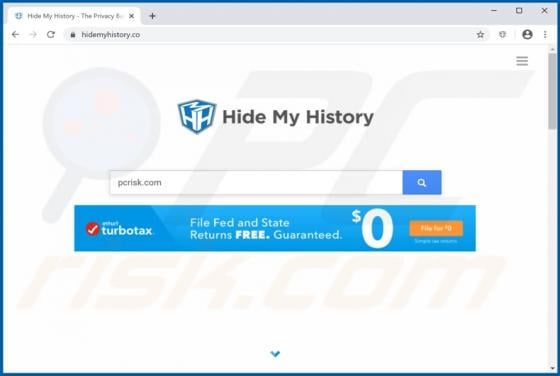 Hide My History Browser Hijacker (dirottatore)