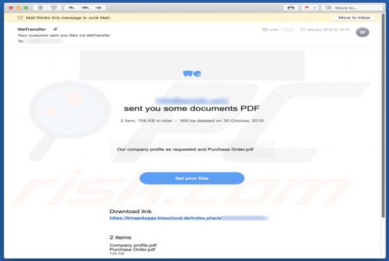 WeTransfer Email Virus