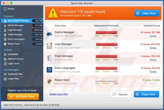 Quick Mac Booster App Indesiderata (Mac)